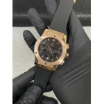 Hublot Big Bang Gold Kasa – Siyah Kadran | Yeşil Deri Kordon Otomatik Kronograf